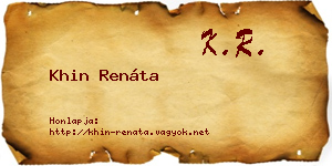 Khin Renáta névjegykártya